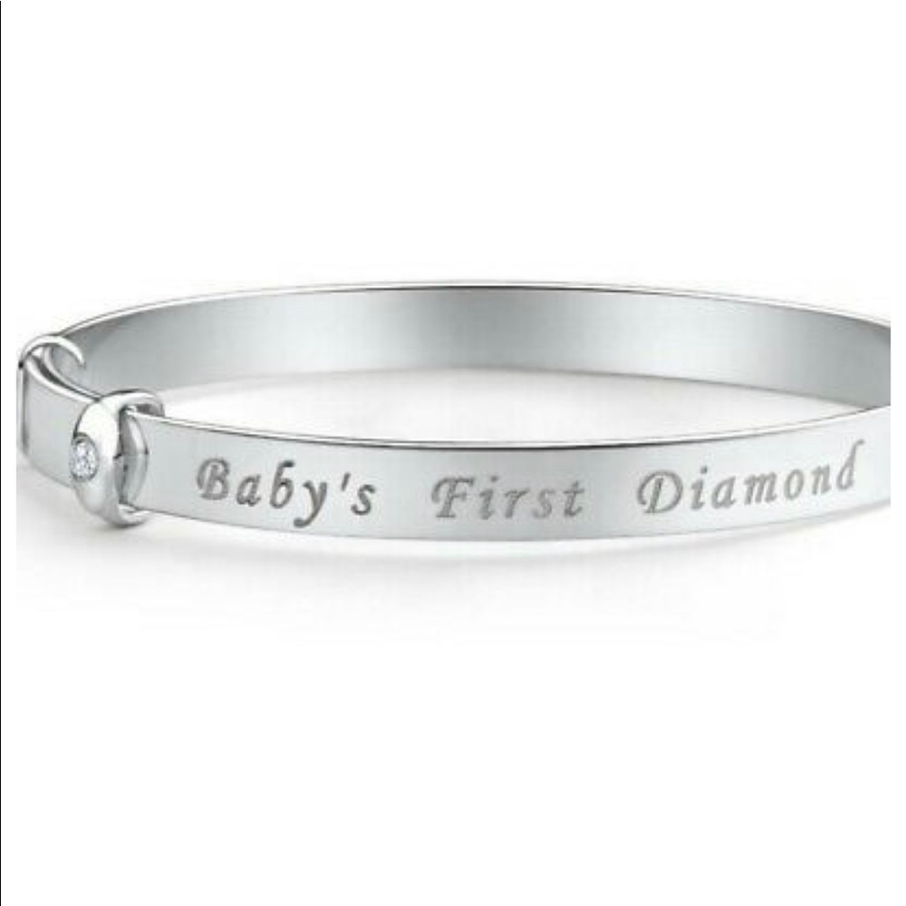 Babys First Diamond Bracelet Bangle Silver 925